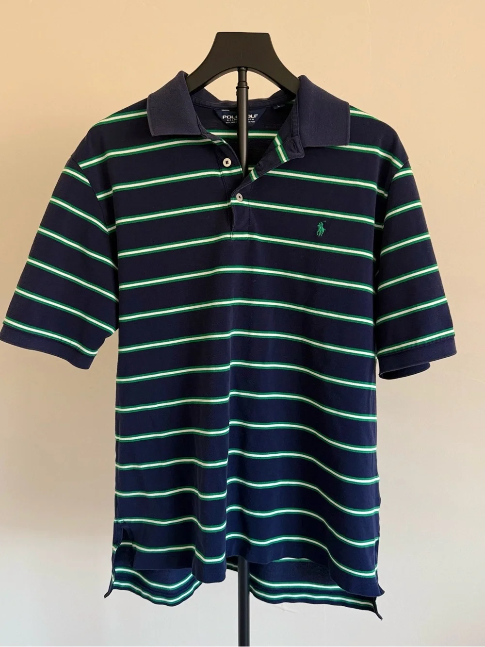 Polo Golf Ralph Lauren Men's Cotton Polo Shirt Blue Green White Striped Logo
